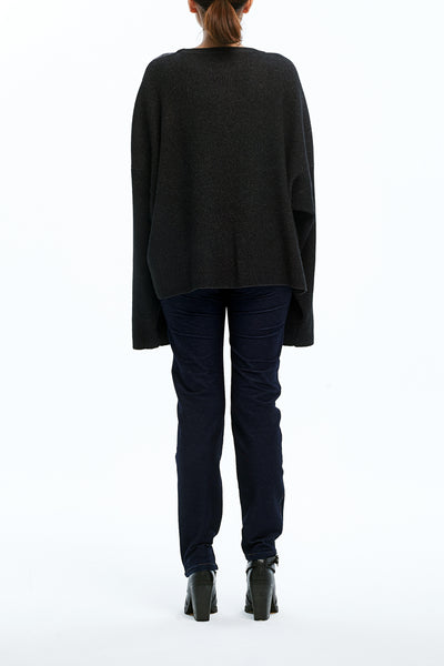 Andy Collection- Over-sized Front Knitted Jacquard Round Neck Top - Johan Ku Shop