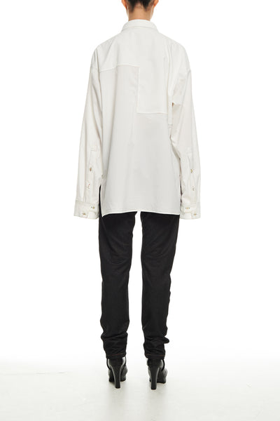 Andy Collection- Over-sized Graphic Square Detailed Shirt - Johan Ku Shop