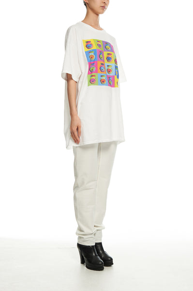 Andy Collection- Pop Art Muilti Squared Marmite Graphic T-Shirt - White - Johan Ku Shop