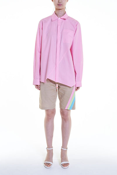 Elioliver Collection- Asymmetry Details Cotton Shirt - Pink - Johan Ku Shop