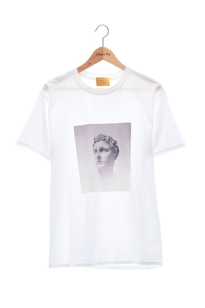 Elioliver Collection- Fade Out Sculpture Graphic T-Shirt - White - Johan Ku Shop