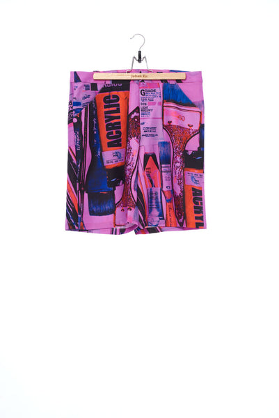 "The Painters" Collection- Painting Tools Pink Printed Shorts
