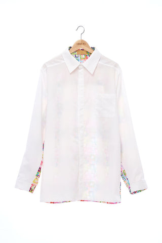 "The Painters" Collection- White /  Crayon Square Printed Shirt