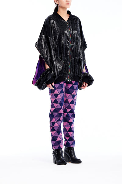 Sean Collection- BPM Inspired Patent Leather Effect Over-sized Jacket.