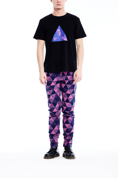 Sean Collection- Triangle Graphic Jacquard Trouser -Pink