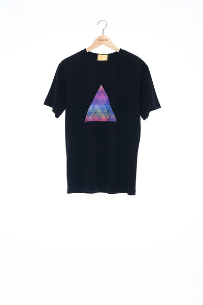 Sean Collection- BPM Inspired Rainbow Triangle Graphic T-Shirt -Black