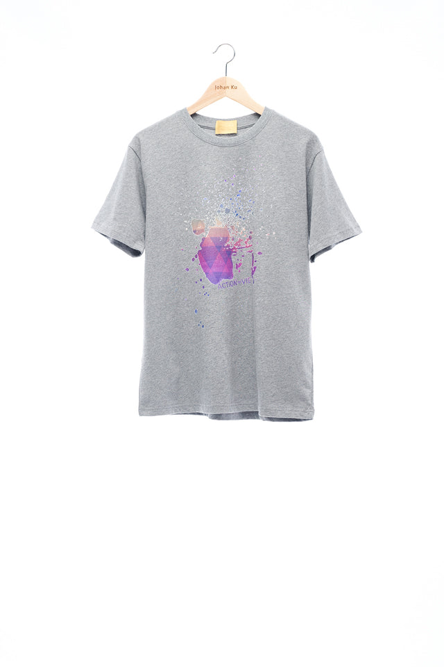 Sean Collection- BPM Inspired Splash Graphic T-Shirt -Gray