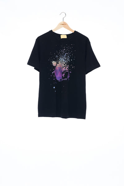 Sean Collection- BPM Inspired Splash Graphic T-Shirt -Black