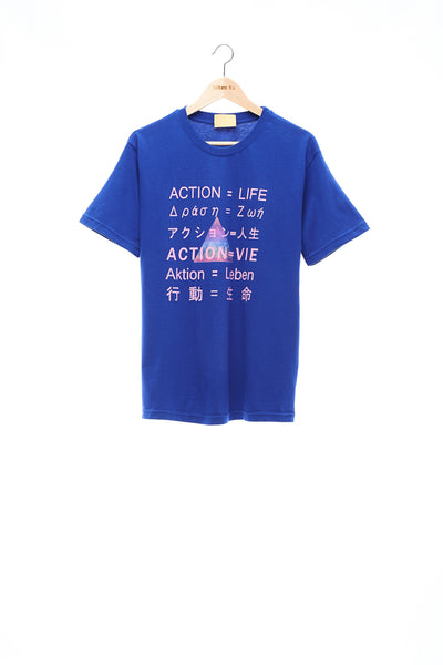 Sean Collection- BPM Inspired Slogan Graphic T-Shirt -Blue